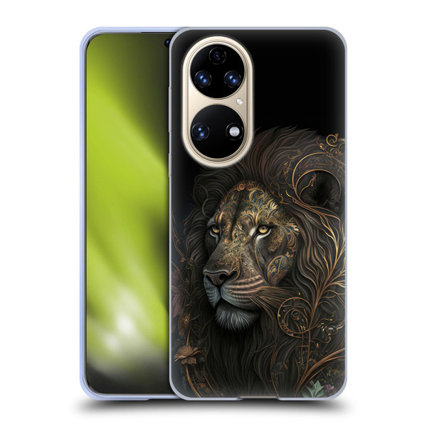 Spacescapes Floral Lions Golden Bloom Soft Gel Case for Huawei P50