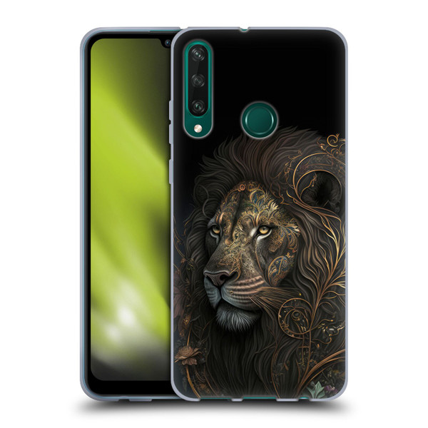 Spacescapes Floral Lions Golden Bloom Soft Gel Case for Huawei Y6p