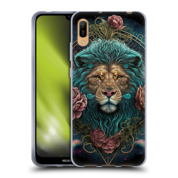 Spacescapes Floral Lions Aqua Mane Soft Gel Case for Huawei Y6 Pro (2019)
