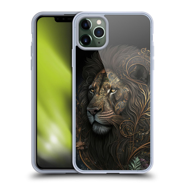 Spacescapes Floral Lions Golden Bloom Soft Gel Case for Apple iPhone 11 Pro Max