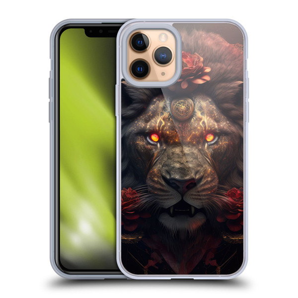 Spacescapes Floral Lions Crimson Pride Soft Gel Case for Apple iPhone 11 Pro