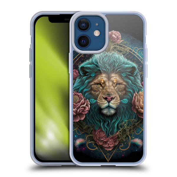 Spacescapes Floral Lions Aqua Mane Soft Gel Case for Apple iPhone 12 Mini