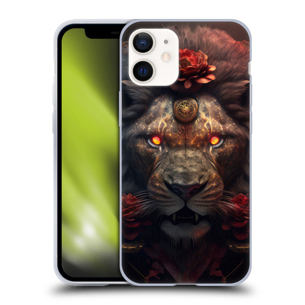 Spacescapes Floral Lions Crimson Pride Soft Gel Case for Apple iPhone 12 Mini