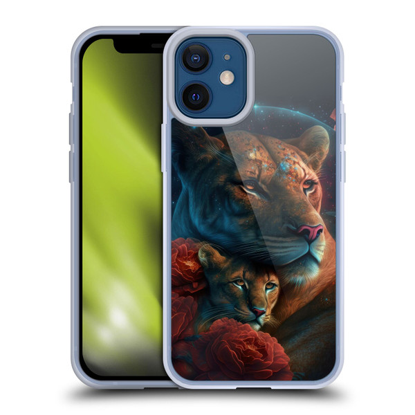 Spacescapes Floral Lions Star Watching Soft Gel Case for Apple iPhone 12 Mini