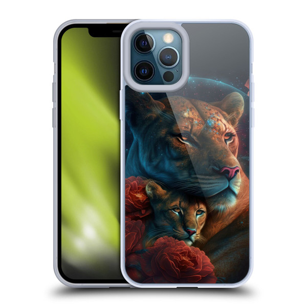 Spacescapes Floral Lions Star Watching Soft Gel Case for Apple iPhone 12 Pro Max