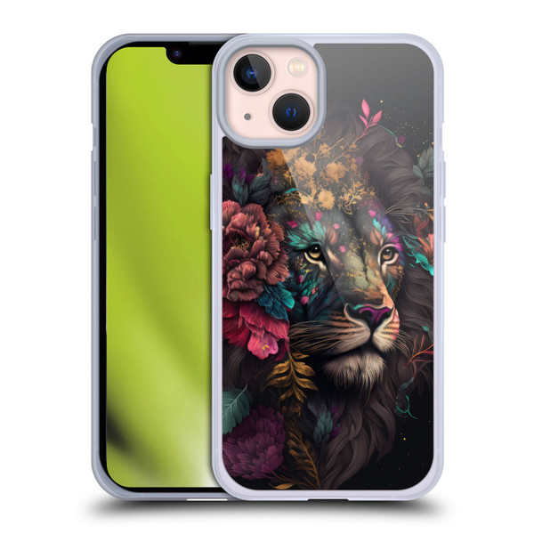 Spacescapes Floral Lions Ethereal Petals Soft Gel Case for Apple iPhone 13