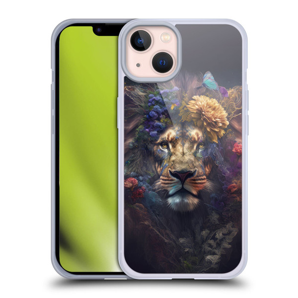 Spacescapes Floral Lions Flowering Pride Soft Gel Case for Apple iPhone 13