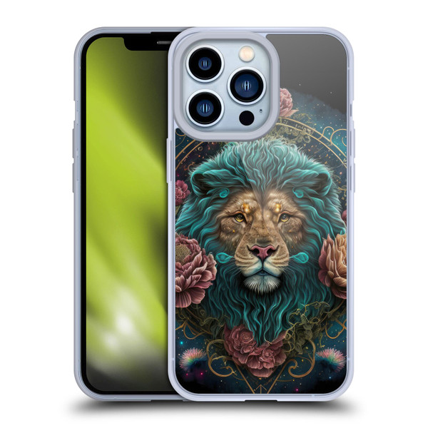 Spacescapes Floral Lions Aqua Mane Soft Gel Case for Apple iPhone 13 Pro