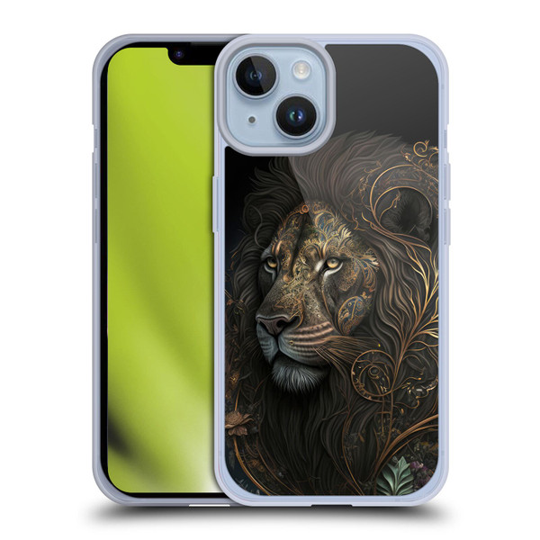 Spacescapes Floral Lions Golden Bloom Soft Gel Case for Apple iPhone 14