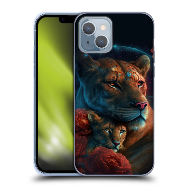 Spacescapes Floral Lions Star Watching Soft Gel Case for Apple iPhone 14