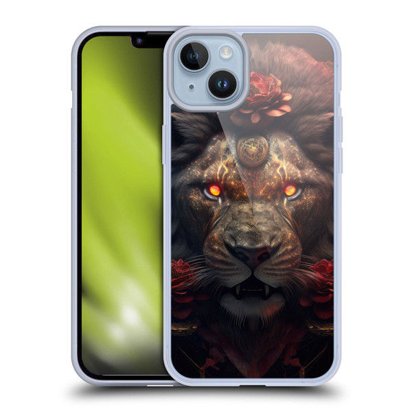 Spacescapes Floral Lions Crimson Pride Soft Gel Case for Apple iPhone 14 Plus