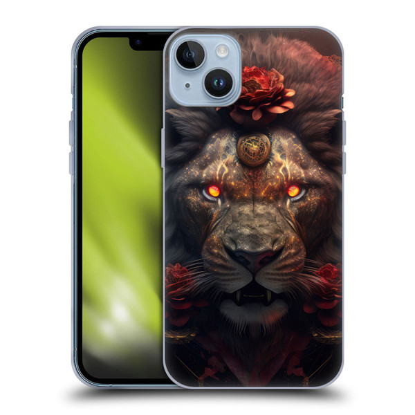 Spacescapes Floral Lions Crimson Pride Soft Gel Case for Apple iPhone 14 Plus