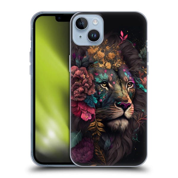 Spacescapes Floral Lions Ethereal Petals Soft Gel Case for Apple iPhone 14 Plus