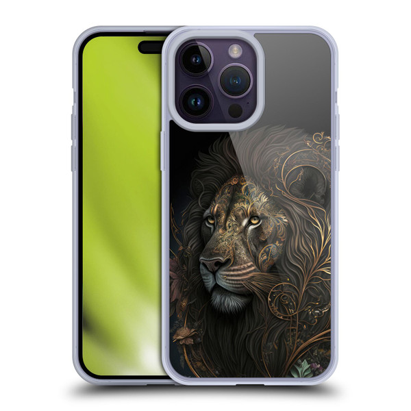 Spacescapes Floral Lions Golden Bloom Soft Gel Case for Apple iPhone 14 Pro Max