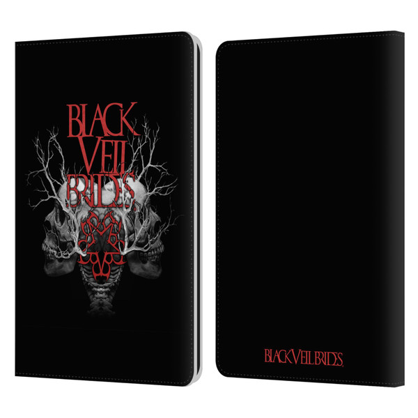 Black Veil Brides Band Art Skull Branches Leather Book Wallet Case Cover For Amazon Kindle Paperwhite 1 / 2 / 3