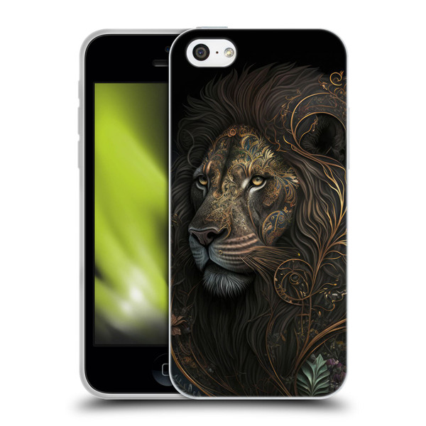 Spacescapes Floral Lions Golden Bloom Soft Gel Case for Apple iPhone 5c