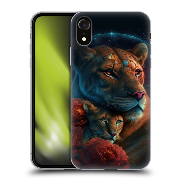 Spacescapes Floral Lions Star Watching Soft Gel Case for Apple iPhone XR