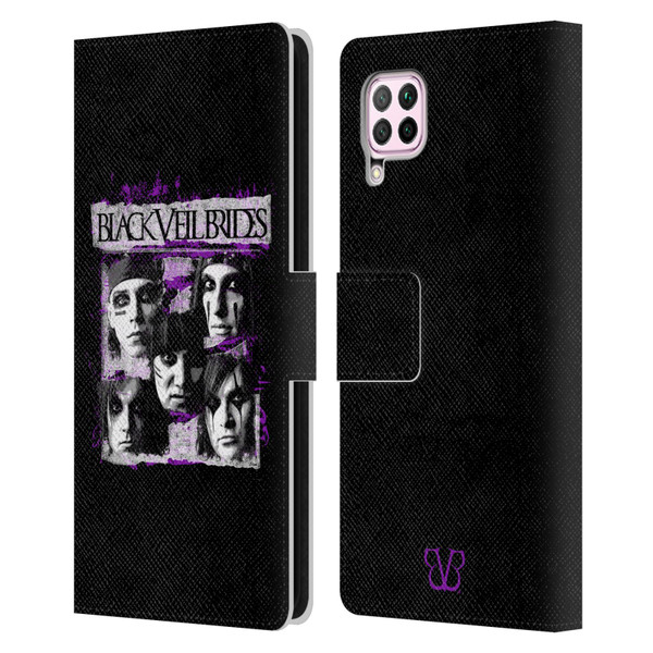 Black Veil Brides Band Art Grunge Faces Leather Book Wallet Case Cover For Huawei Nova 6 SE / P40 Lite