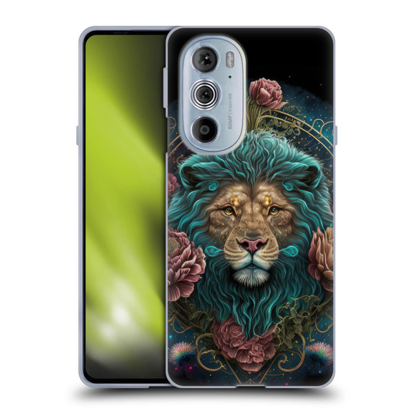 Spacescapes Floral Lions Aqua Mane Soft Gel Case for Motorola Edge X30