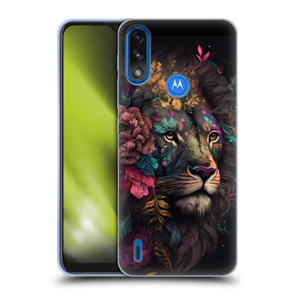 Spacescapes Floral Lions Ethereal Petals Soft Gel Case for Motorola Moto E7 Power / Moto E7i Power