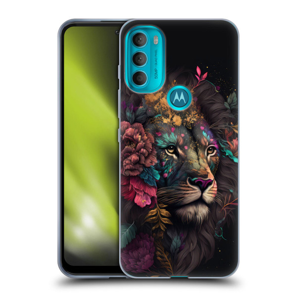 Spacescapes Floral Lions Ethereal Petals Soft Gel Case for Motorola Moto G71 5G