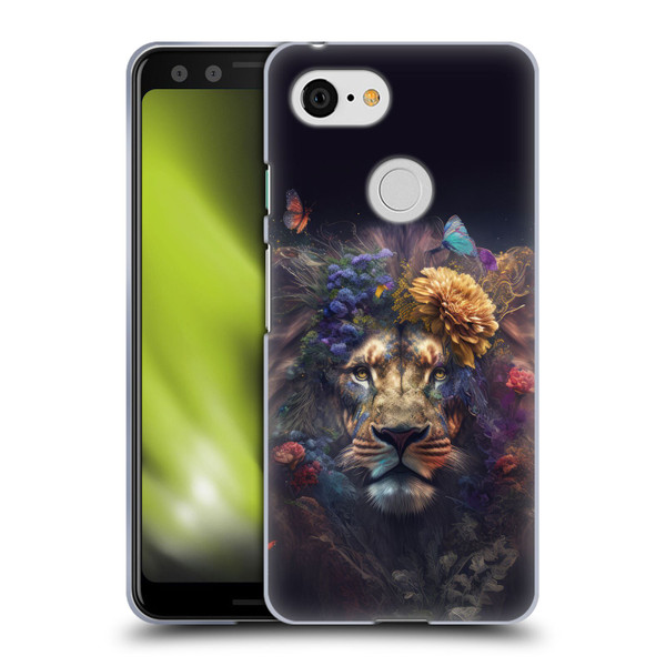 Spacescapes Floral Lions Flowering Pride Soft Gel Case for Google Pixel 3