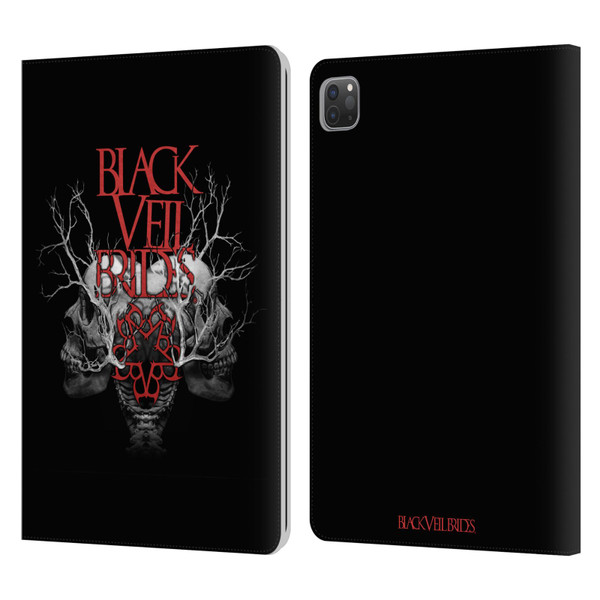 Black Veil Brides Band Art Skull Branches Leather Book Wallet Case Cover For Apple iPad Pro 11 2020 / 2021 / 2022