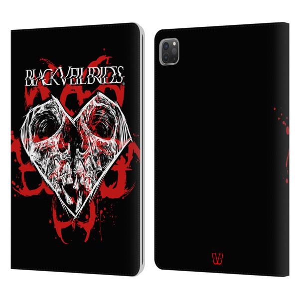 Black Veil Brides Band Art Skull Heart Leather Book Wallet Case Cover For Apple iPad Pro 11 2020 / 2021 / 2022