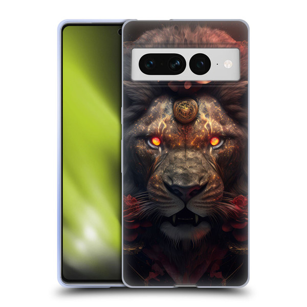 Spacescapes Floral Lions Crimson Pride Soft Gel Case for Google Pixel 7 Pro