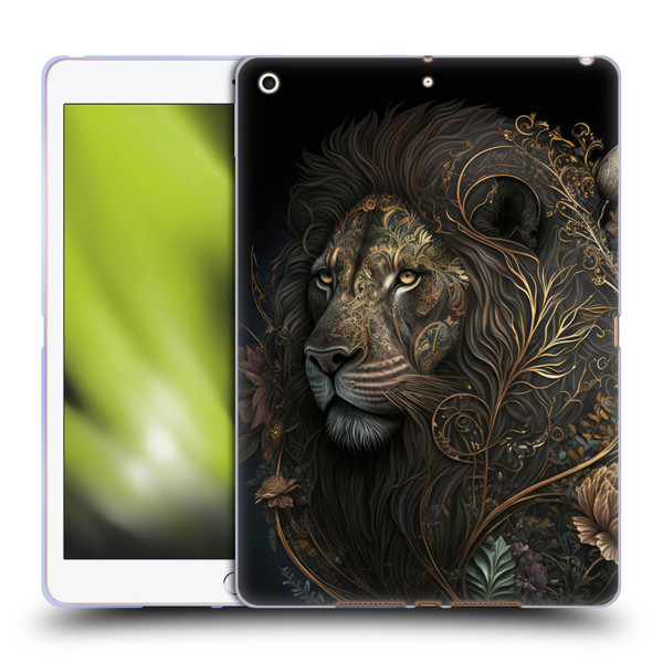 Spacescapes Floral Lions Golden Bloom Soft Gel Case for Apple iPad 10.2 2019/2020/2021