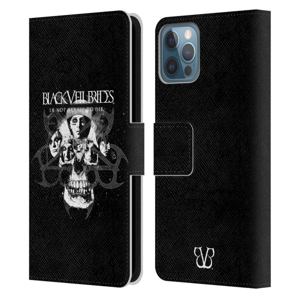 Black Veil Brides Band Art Skull Faces Leather Book Wallet Case Cover For Apple iPhone 12 / iPhone 12 Pro