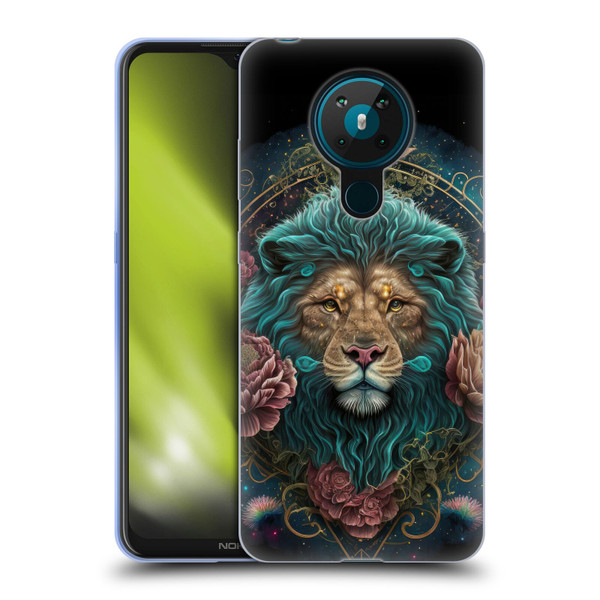 Spacescapes Floral Lions Aqua Mane Soft Gel Case for Nokia 5.3