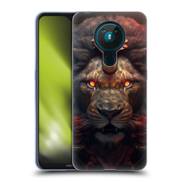 Spacescapes Floral Lions Crimson Pride Soft Gel Case for Nokia 5.3