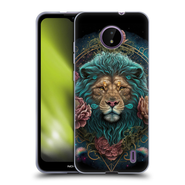 Spacescapes Floral Lions Aqua Mane Soft Gel Case for Nokia C10 / C20
