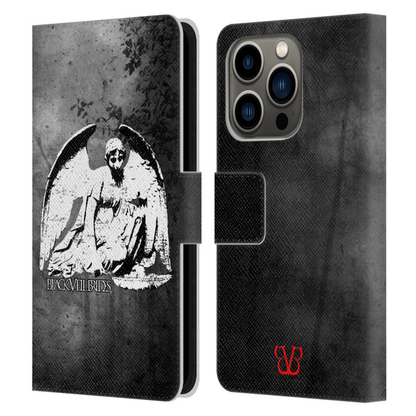 Black Veil Brides Band Art Angel Leather Book Wallet Case Cover For Apple iPhone 14 Pro