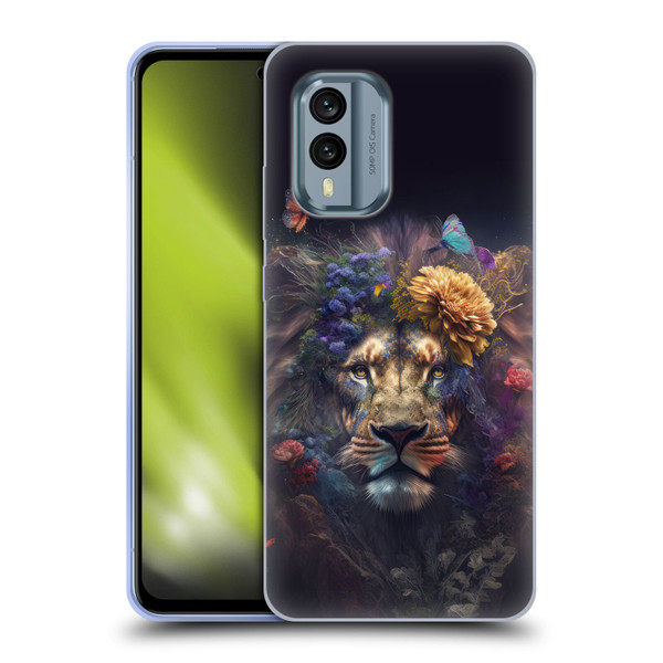 Spacescapes Floral Lions Flowering Pride Soft Gel Case for Nokia X30