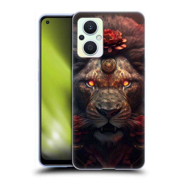 Spacescapes Floral Lions Crimson Pride Soft Gel Case for OPPO Reno8 Lite