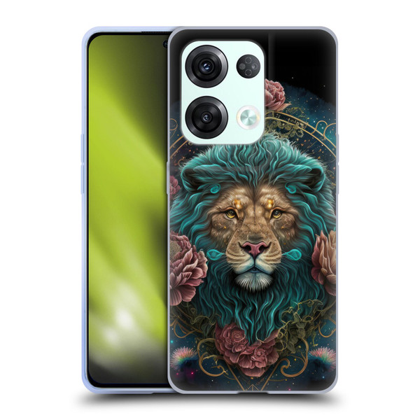 Spacescapes Floral Lions Aqua Mane Soft Gel Case for OPPO Reno8 Pro