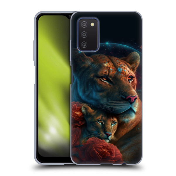 Spacescapes Floral Lions Star Watching Soft Gel Case for Samsung Galaxy A03s (2021)