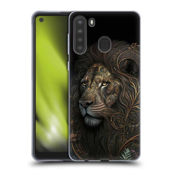 Spacescapes Floral Lions Golden Bloom Soft Gel Case for Samsung Galaxy A21 (2020)