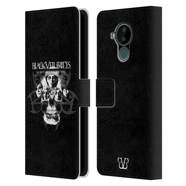Black Veil Brides Band Art Skull Faces Leather Book Wallet Case Cover For Nokia C30