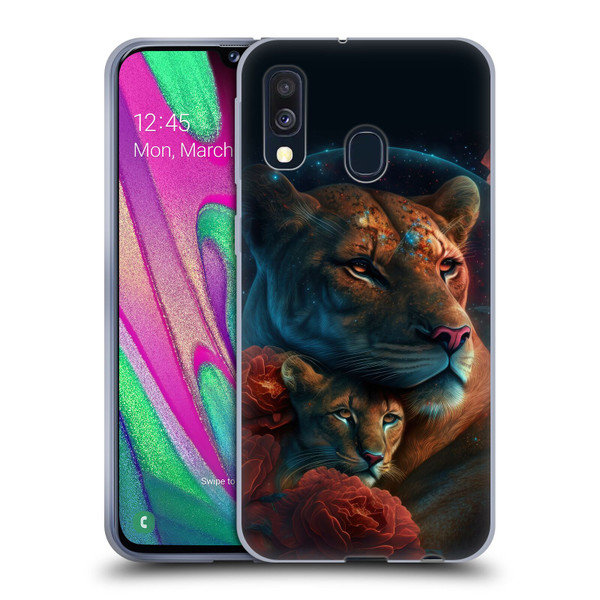 Spacescapes Floral Lions Star Watching Soft Gel Case for Samsung Galaxy A40 (2019)