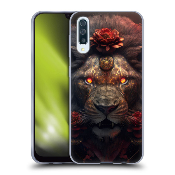 Spacescapes Floral Lions Crimson Pride Soft Gel Case for Samsung Galaxy A50/A30s (2019)