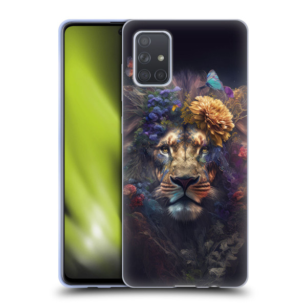 Spacescapes Floral Lions Flowering Pride Soft Gel Case for Samsung Galaxy A71 (2019)
