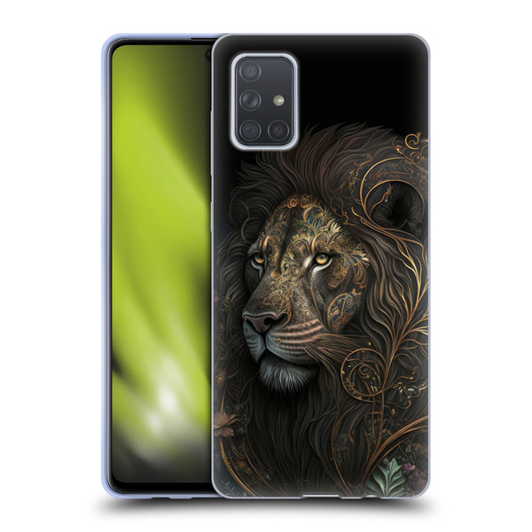 Spacescapes Floral Lions Golden Bloom Soft Gel Case for Samsung Galaxy A71 (2019)