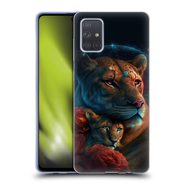Spacescapes Floral Lions Star Watching Soft Gel Case for Samsung Galaxy A71 (2019)