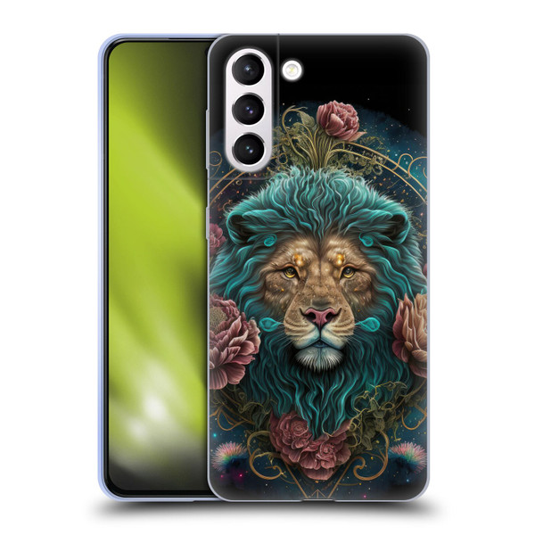 Spacescapes Floral Lions Aqua Mane Soft Gel Case for Samsung Galaxy S21+ 5G