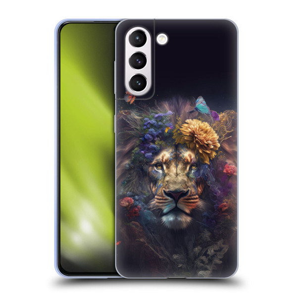 Spacescapes Floral Lions Flowering Pride Soft Gel Case for Samsung Galaxy S21+ 5G