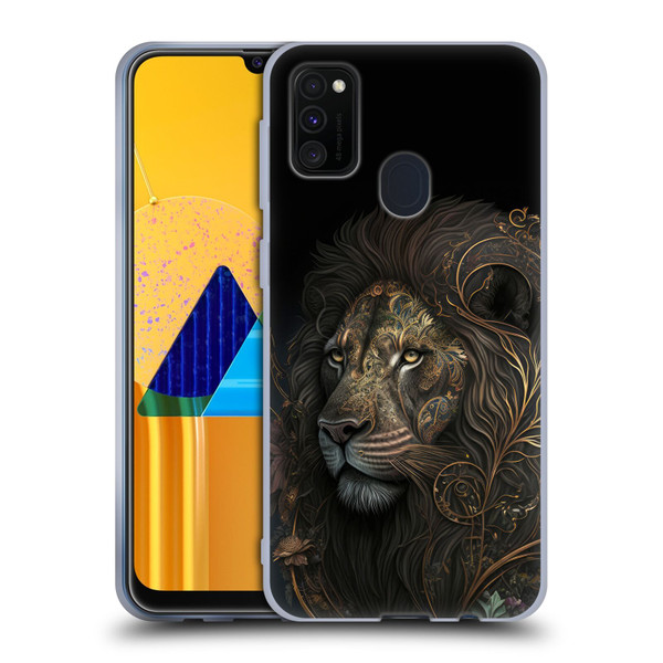 Spacescapes Floral Lions Golden Bloom Soft Gel Case for Samsung Galaxy M30s (2019)/M21 (2020)