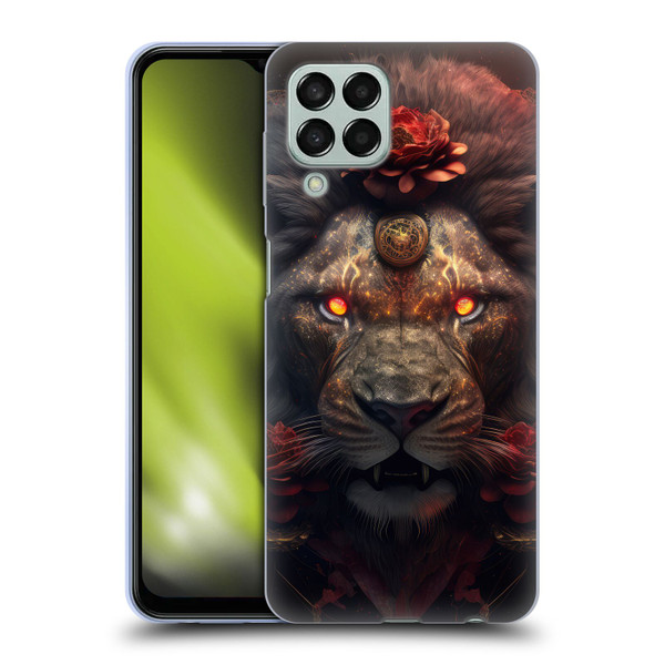 Spacescapes Floral Lions Crimson Pride Soft Gel Case for Samsung Galaxy M33 (2022)